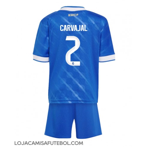 Camisa de Futebol Real Madrid Daniel Carvajal #2 Equipamento Alternativo Infantil 2025-26 Manga Curta (+ Calças curtas)